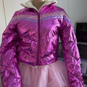 Sugar Thrillz Cream Faux Fur Jacket, Size Small.